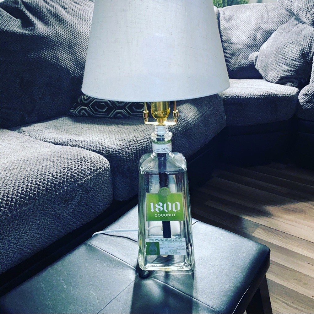 Hand made bottle lamps
